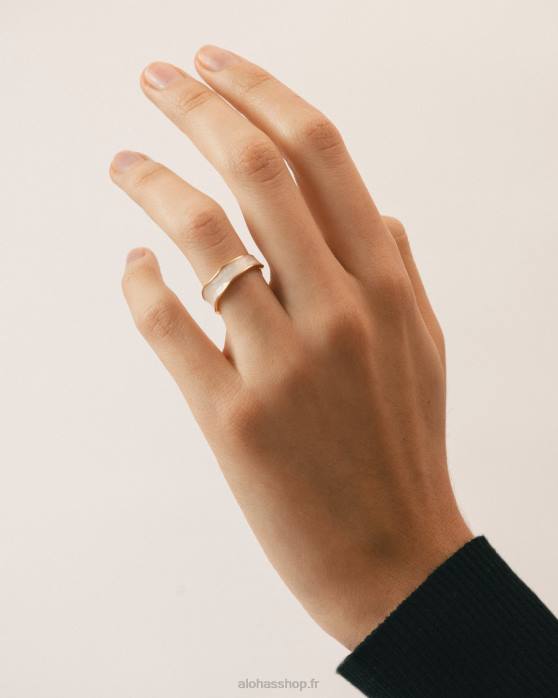 femmes blanc P64N1107 Alohas abeam - bague blanche et or