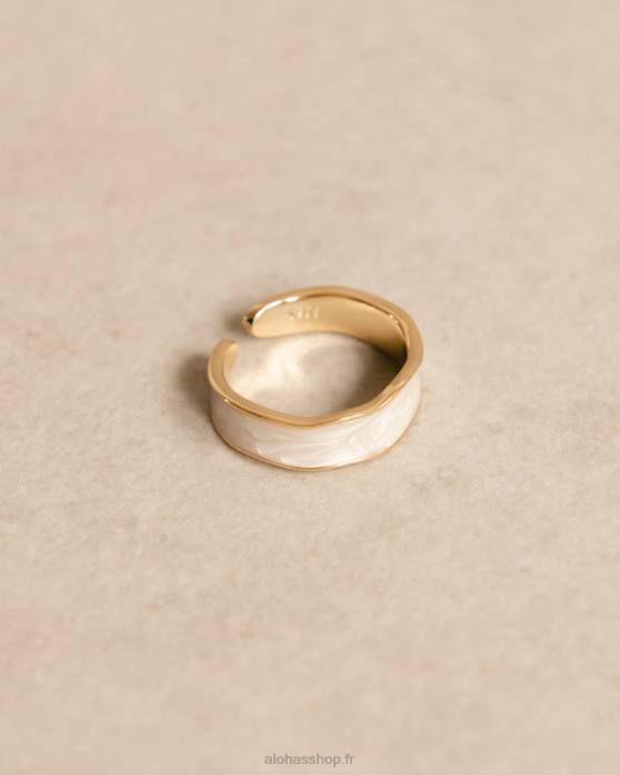 femmes blanc P64N1107 Alohas abeam - bague blanche et or