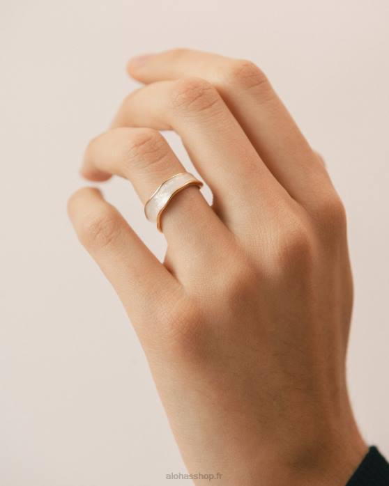 femmes blanc P64N1107 Alohas abeam - bague blanche et or
