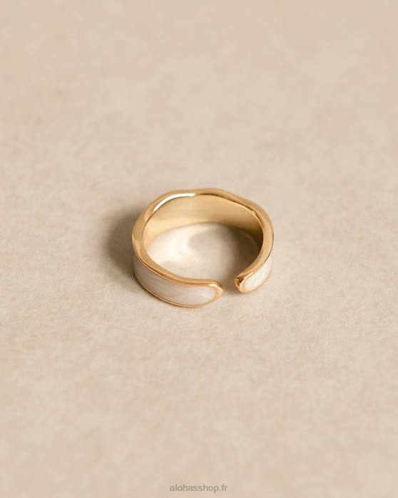 femmes blanc P64N1107 Alohas abeam - bague blanche et or
