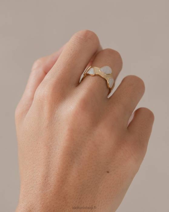 femmes blanc P64N1159 Alohas wonderwall - bague or et blanc