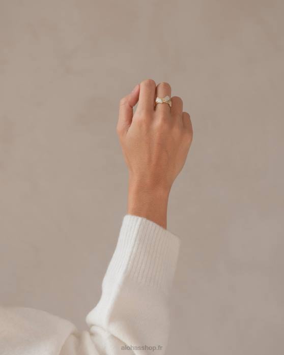 femmes blanc P64N1159 Alohas wonderwall - bague or et blanc