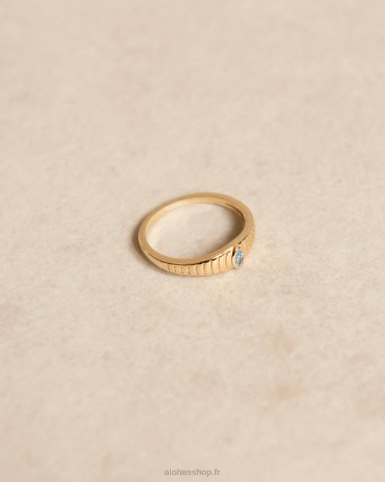 femmes bleu P64N1121 Alohas curcuma - bague or et bleu