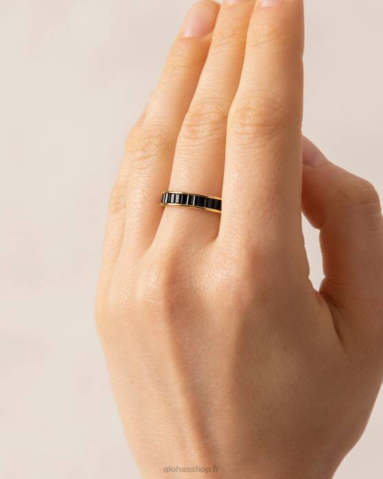 femmes noir P64N1104 Alohas lucuma - bague or et noir
