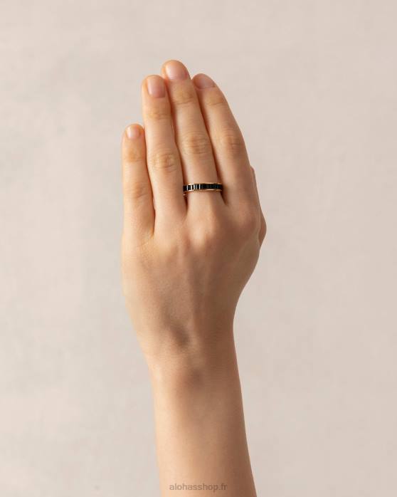 femmes noir P64N1104 Alohas lucuma - bague or et noir