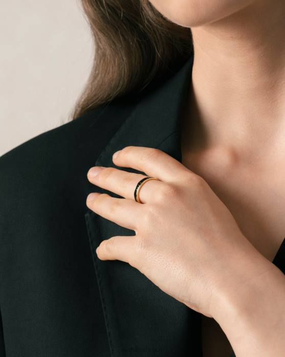 femmes noir P64N1104 Alohas lucuma - bague or et noir
