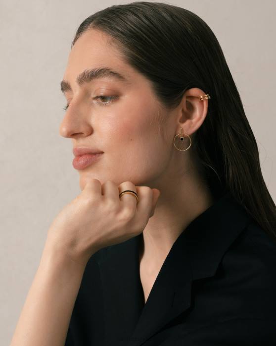 femmes noir P64N1104 Alohas lucuma - bague or et noir