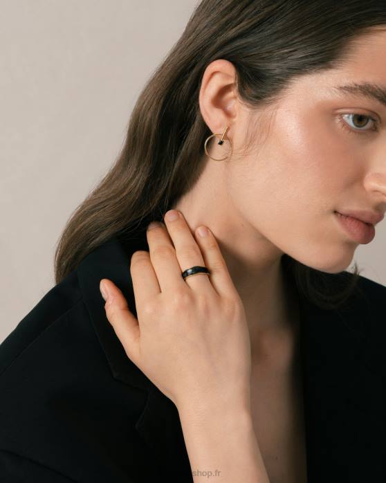 femmes noir P64N1106 Alohas abeam - bague noir et or