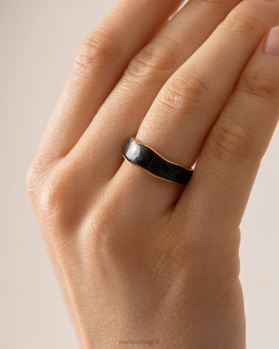 femmes noir P64N1106 Alohas abeam - bague noir et or