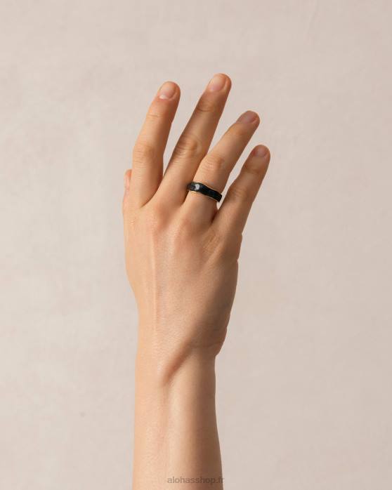 femmes noir P64N1106 Alohas abeam - bague noir et or