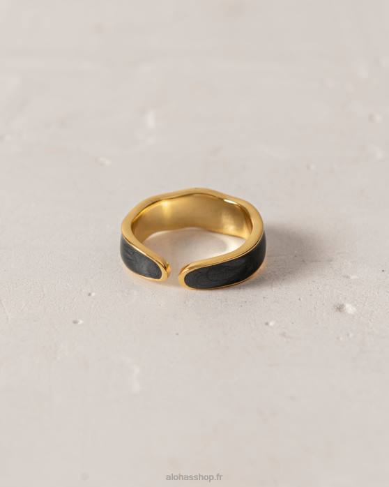 femmes noir P64N1106 Alohas abeam - bague noir et or