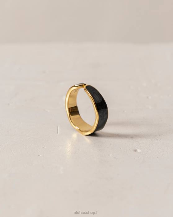 femmes noir P64N1106 Alohas abeam - bague noir et or