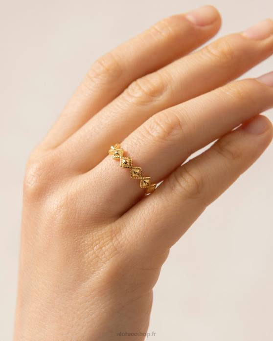 femmes or P64N1109 Alohas chérimoye - bague en or