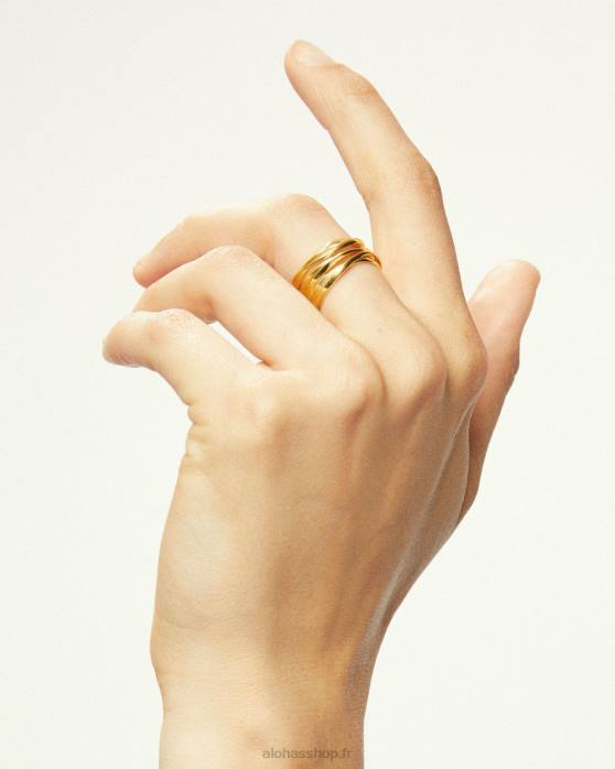 femmes or P64N1134 Alohas multi courbe - bague en or