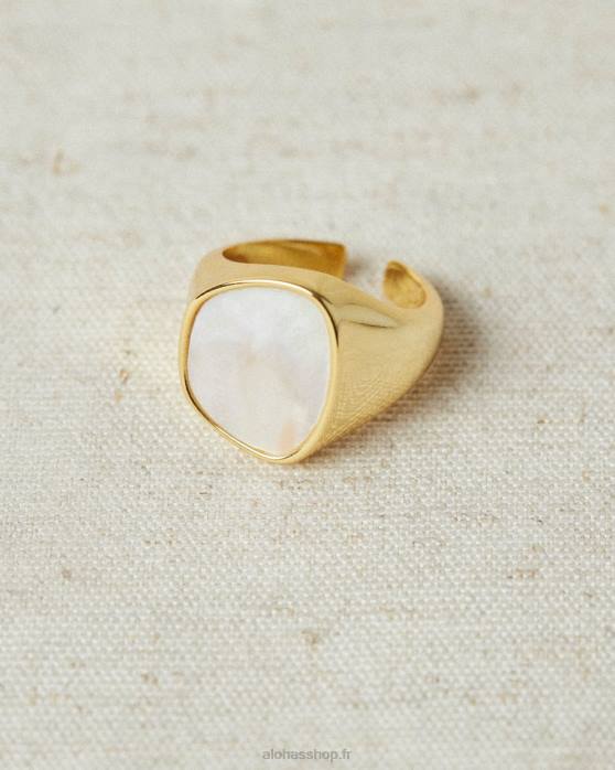 femmes or P64N1178 Alohas opaline - bague or