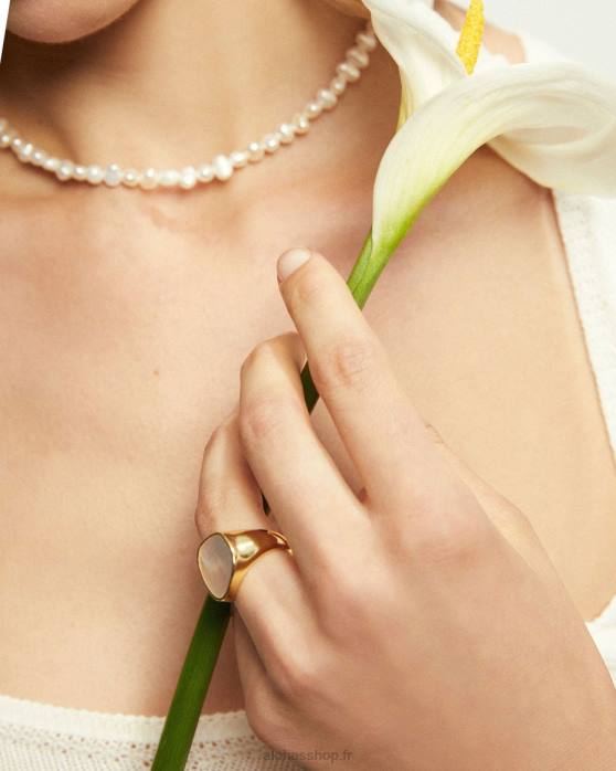 femmes or P64N1178 Alohas opaline - bague or