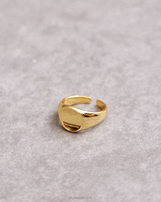 femmes or P64N1192 Alohas timbre - bague en or minimale
