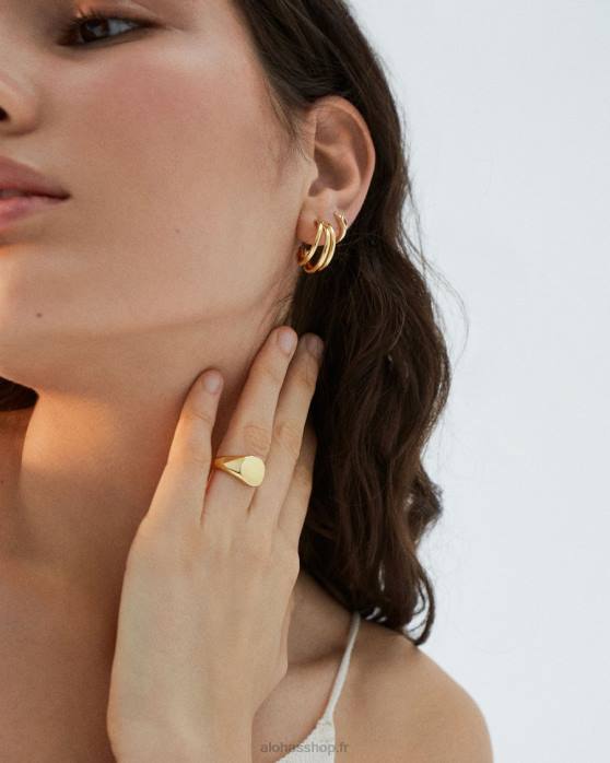 femmes or P64N1192 Alohas timbre - bague en or minimale