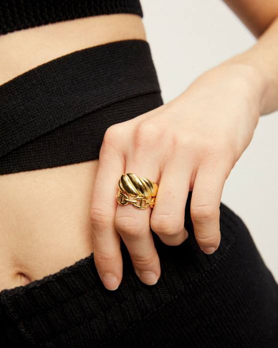 femmes or P64N1201 Alohas persée - bague en or