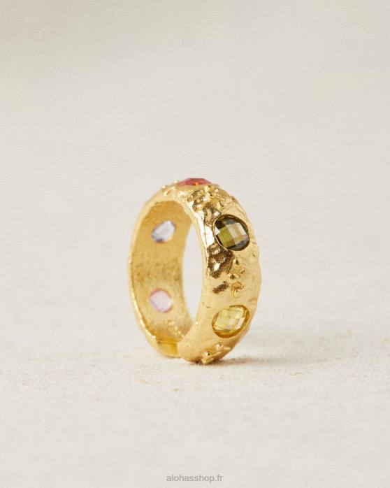 femmes or P64N1207 Alohas libra - grosse bague en or