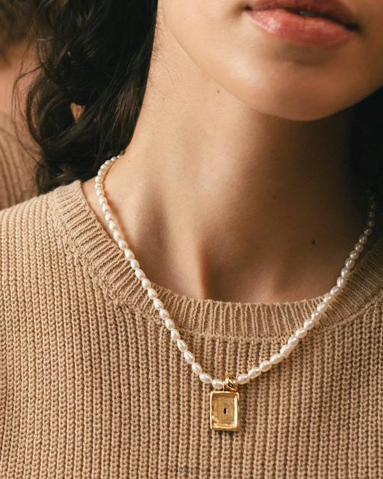 femmes or P64N1111 Alohas jujube - collier de perles