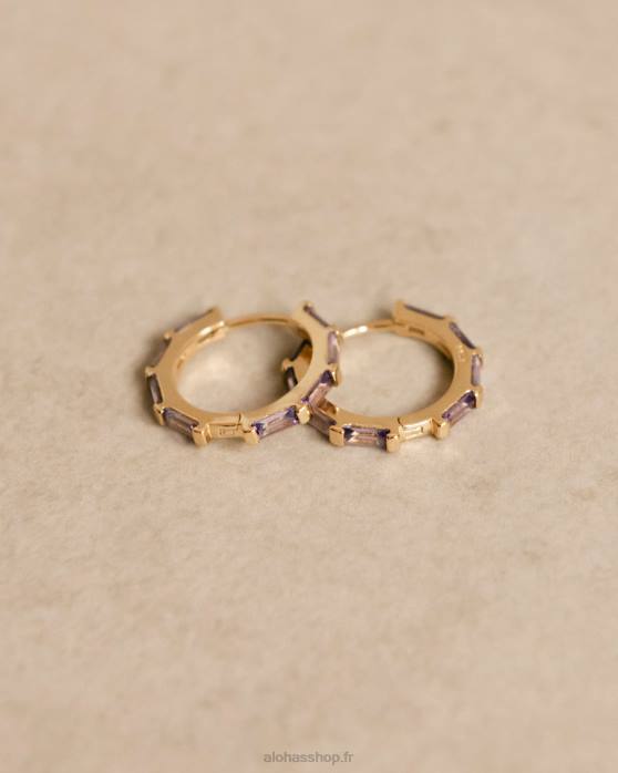femmes lilas P64N1056 Alohas orlop - boucles d'oreilles or et violet