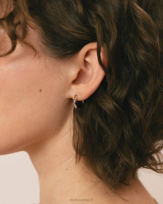 femmes lilas P64N1056 Alohas orlop - boucles d'oreilles or et violet