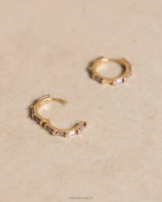 femmes lilas P64N1056 Alohas orlop - boucles d'oreilles or et violet