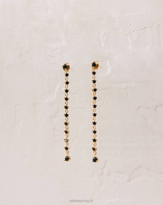 femmes noir P64N1080 Alohas lust - boucles d'oreilles or et noir