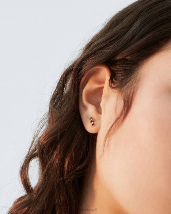 femmes noir P64N1181 Alohas triplet - boucles d'oreilles noires