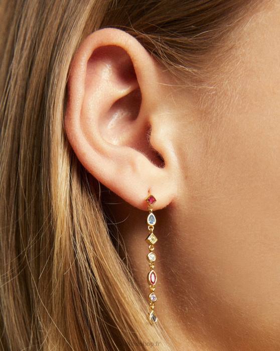 femmes or P64N1085 Alohas bijou - boucles d'oreilles en or