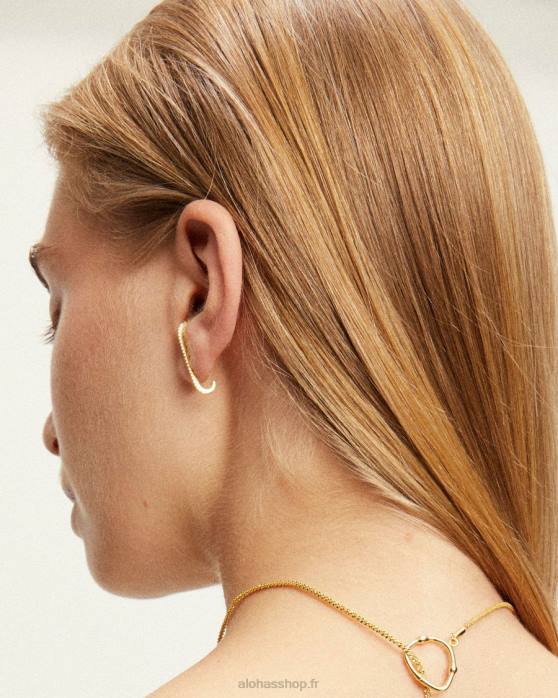 femmes or P64N1124 Alohas pysis - boucles d'oreilles en cristal d'or