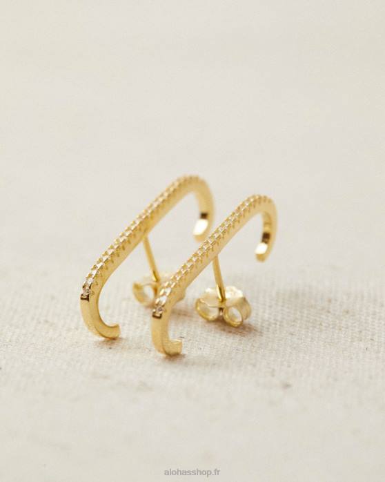 femmes or P64N1124 Alohas pysis - boucles d'oreilles en cristal d'or