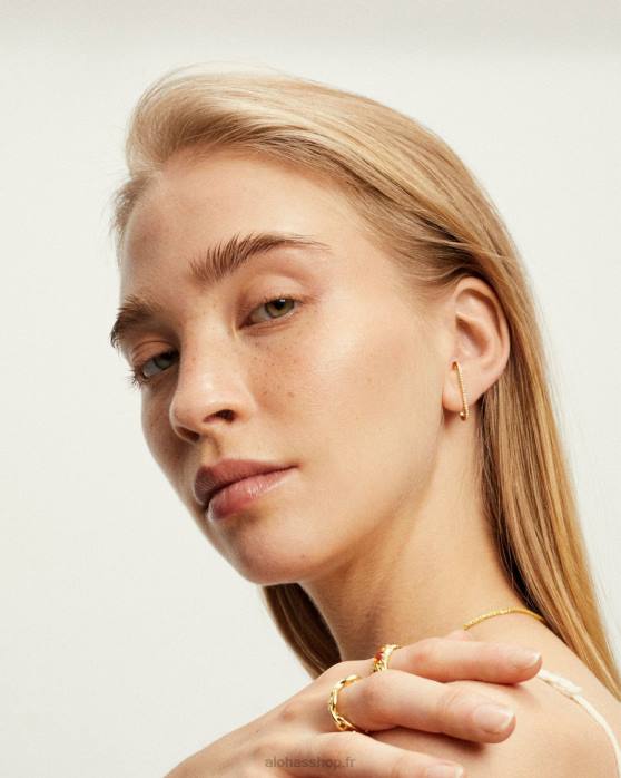 femmes or P64N1124 Alohas pysis - boucles d'oreilles en cristal d'or