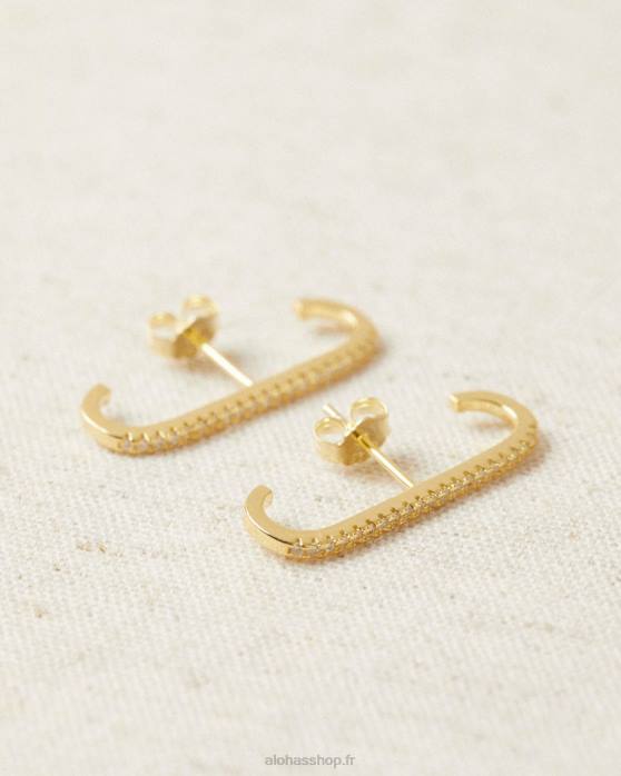 femmes or P64N1124 Alohas pysis - boucles d'oreilles en cristal d'or