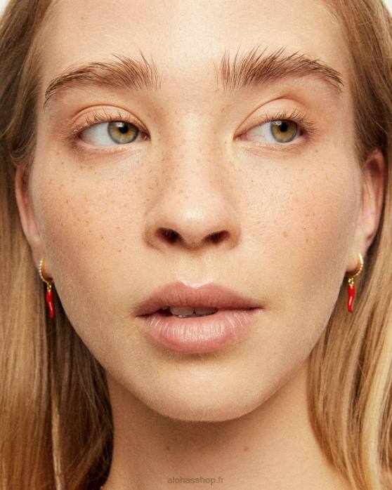 femmes or P64N1125 Alohas épicé - boucles d'oreilles en or