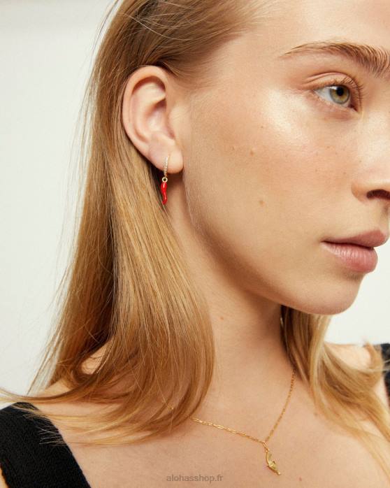 femmes or P64N1125 Alohas épicé - boucles d'oreilles en or