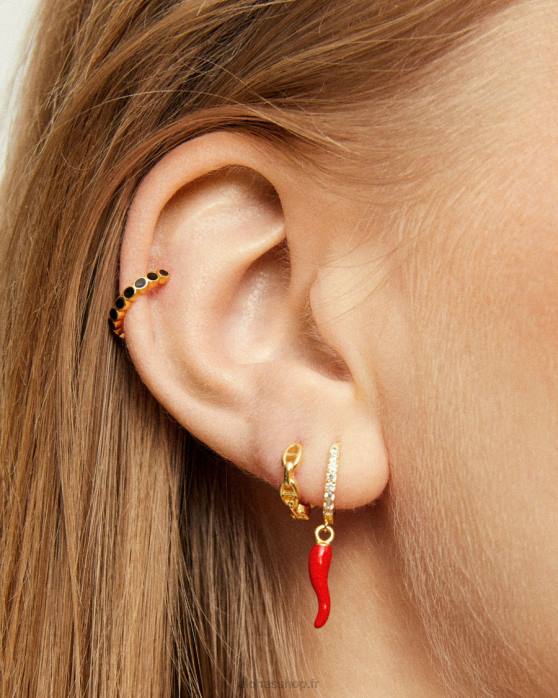 femmes or P64N1125 Alohas épicé - boucles d'oreilles en or