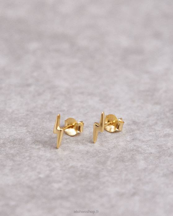 femmes or P64N1145 Alohas coup de foudre - boucles d'oreilles en or