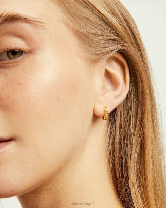 femmes or P64N1147 Alohas lyre - boucles d'oreilles en or