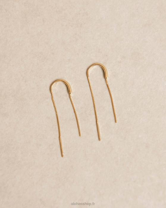femmes or P64N1163 Alohas ahull - boucles d'oreilles en or