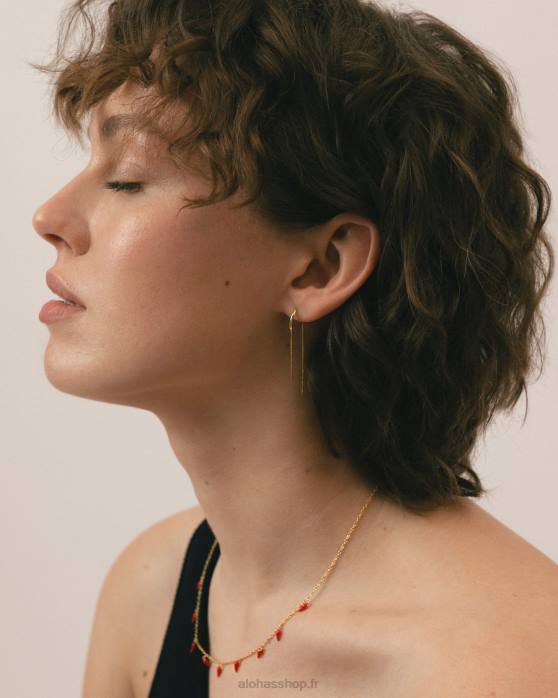 femmes or P64N1163 Alohas ahull - boucles d'oreilles en or