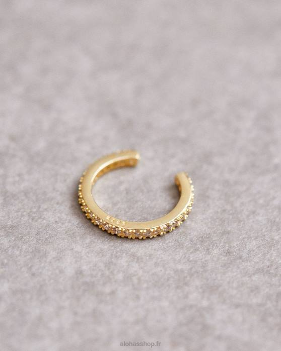 femmes or P64N1168 Alohas boucle - boucle d'oreille en or et cristal