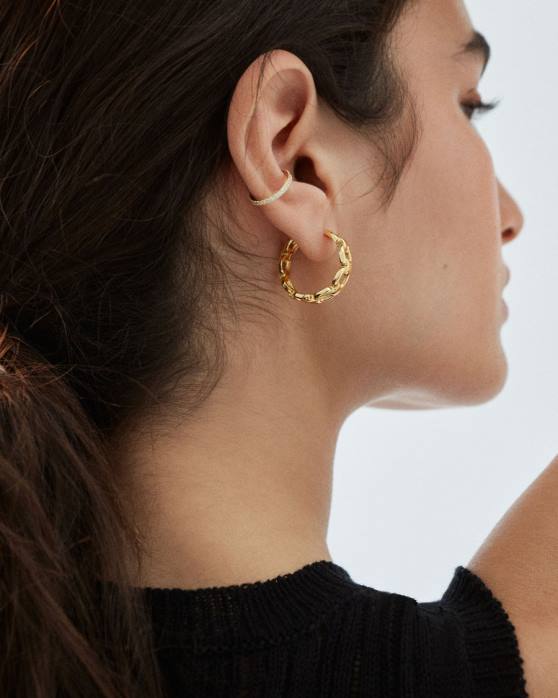 femmes or P64N1168 Alohas boucle - boucle d'oreille en or et cristal