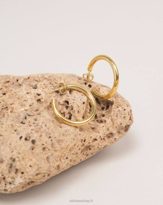 femmes or P64N1191 Alohas joli clou - boucle d'oreille en or