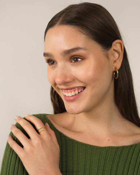 femmes or P64N1191 Alohas joli clou - boucle d'oreille en or