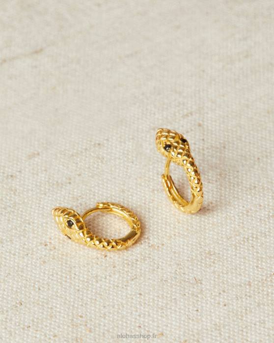 femmes or P64N1195 Alohas cobra - boucles d'oreilles en or