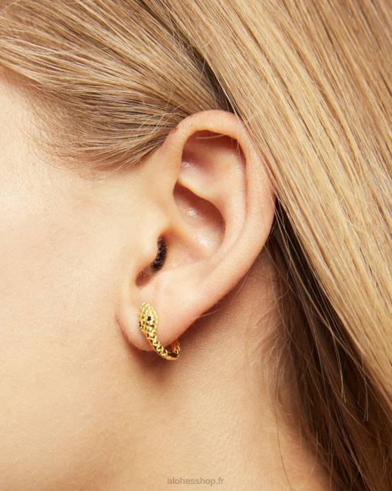 femmes or P64N1195 Alohas cobra - boucles d'oreilles en or