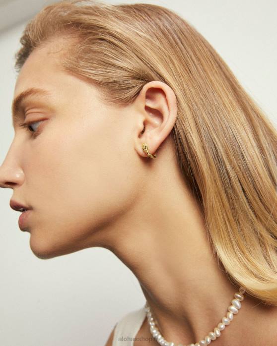 femmes or P64N1195 Alohas cobra - boucles d'oreilles en or