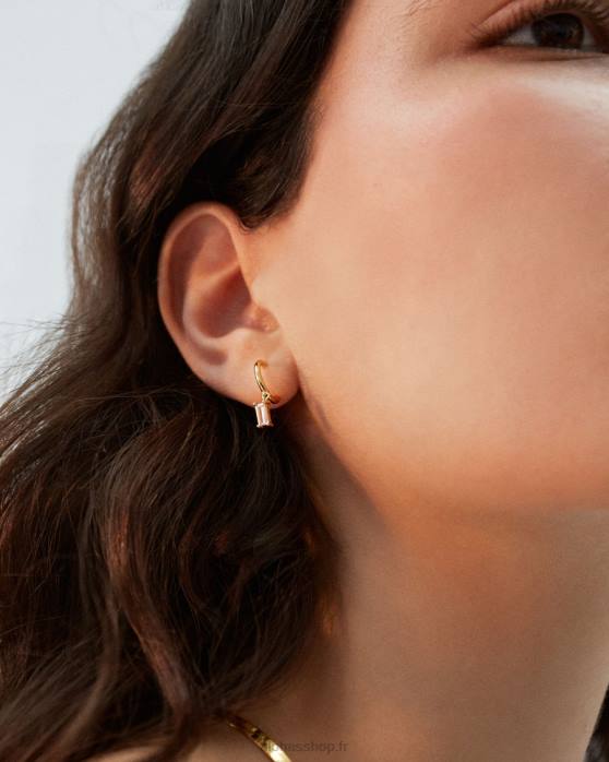 femmes sable beige P64N1067 Alohas cristal suspendu - boucles d'oreilles en cristal doré et beige